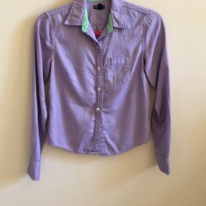Purple button down long shirt with pocket
